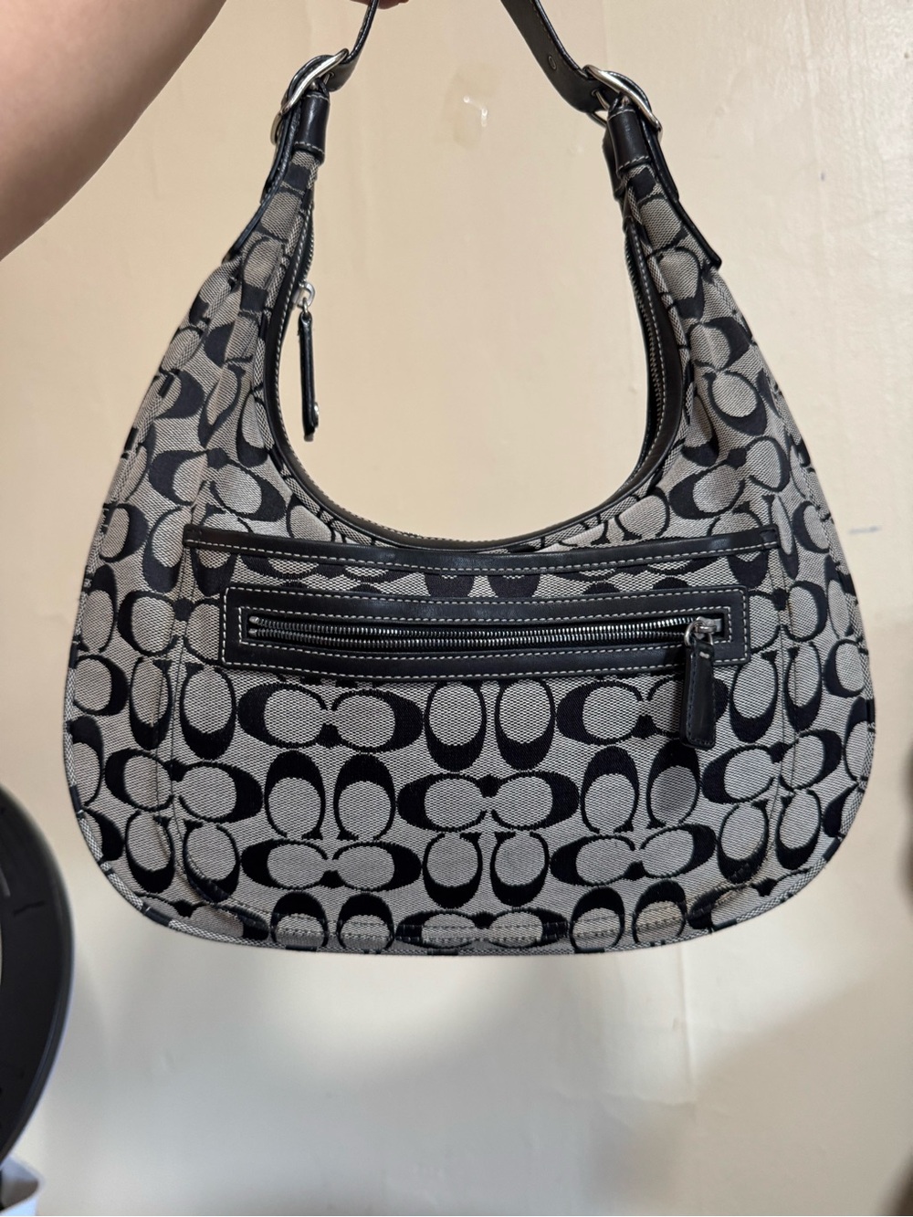 Coach Vintage y2k Signature Crescent Shoulder Bag - Black/Gray - Picture 2 of 9
